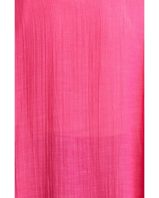 Treasure & Bond Pink Lace Trim Short Sleeve Ruana