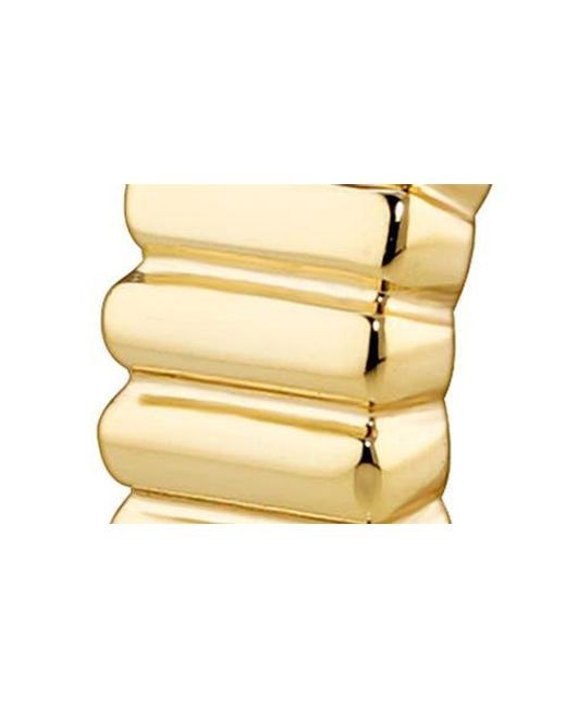 DEVATA Metallic Rib Hoop Earrings
