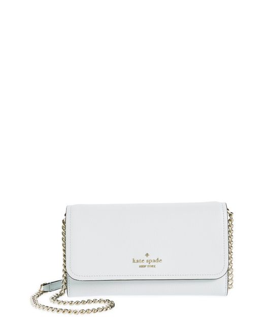 Kate Spade White Cameron Wallet On A Chain