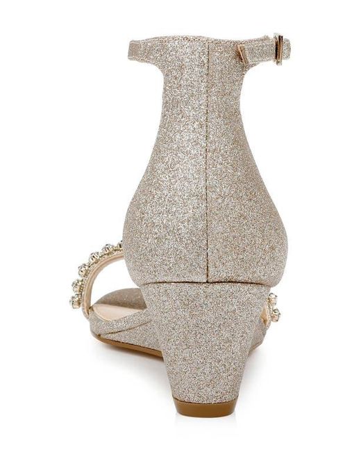 Badgley Mischka Metallic Lora Wedge Sandal