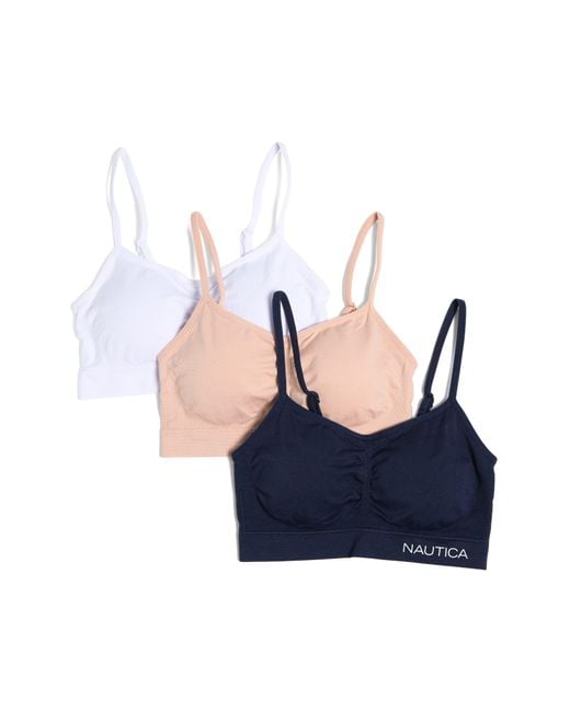 Nautica 3-pack Seamless Bralettes in Blue