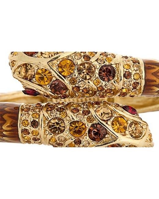 Kenneth Jay Lane Metallic Pavé Crystal Snake Bypass Bracelet