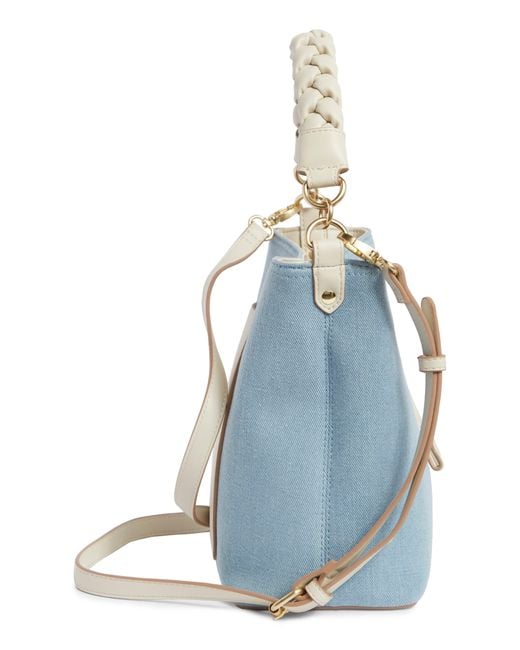 Nanette Lepore Blue Faux Leather Bucket Bag