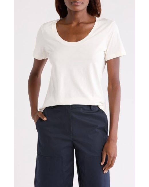 Theory Natural Scoop Neck Cotton T-Shirt