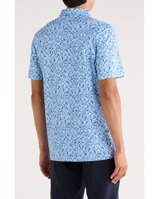Bugatchi Blue Victor Short Sleeve 8-Way Stretch Ooohcotton Knit Polo for men