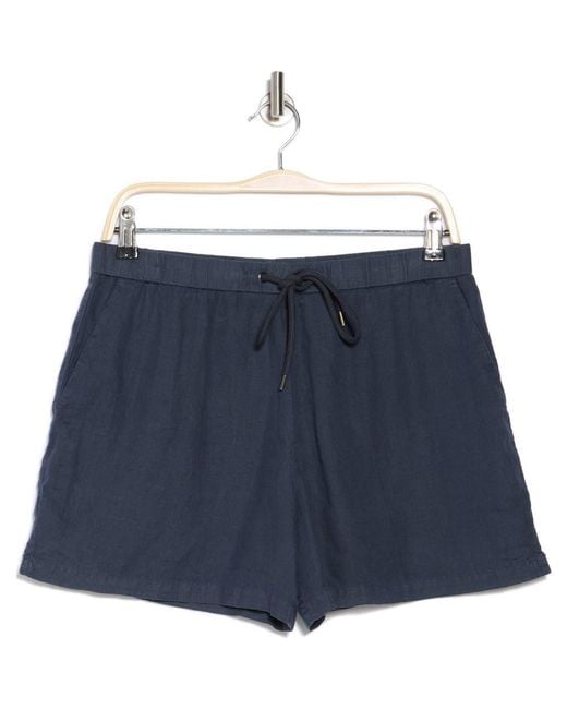 James Perse Blue Linen Drawstring Shorts