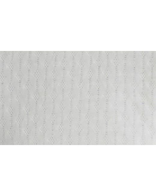 Karl Lagerfeld White Textured Quarter Zip Performance Polo for men