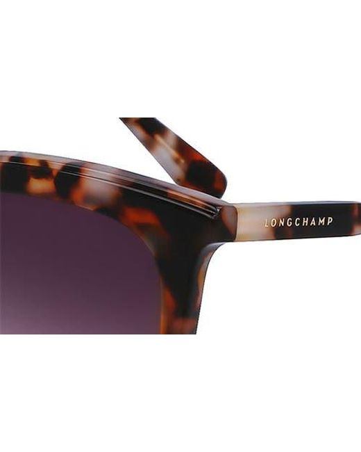 Longchamp Brown 53Mm Rectangular Sunglasses