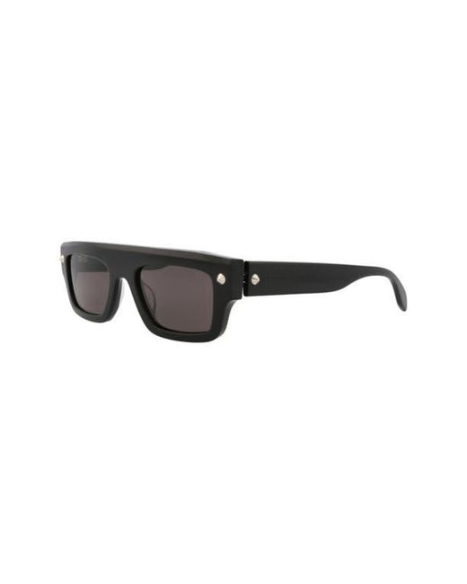 McQueen Black 52Mm Rectangle Sunglasses