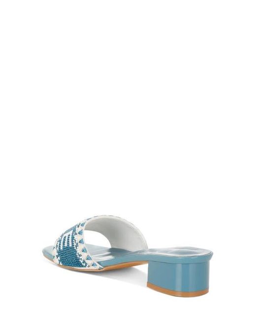 LONDON RAG Blue Vacay Babe Lake Como Beaded Slide Sandal