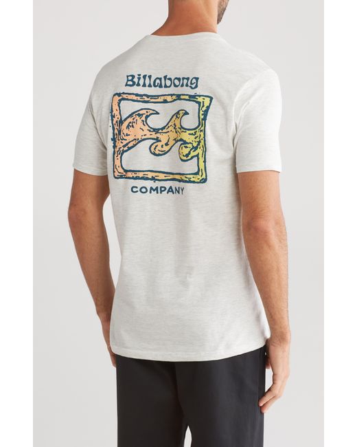 Billabong White Framed Cotton Graphic T-shirt for men