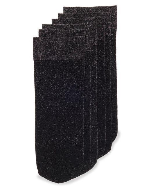 Nordstrom Rack Black Assorted 3-Pack Sheer Anklet Socks