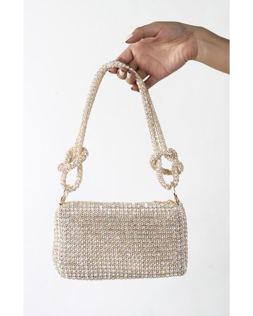 BERNESS Metallic Rhinestone Rectangular Shoulder Bag