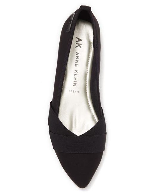 Anne Klein Black Crisscross Strap Pointed Flats