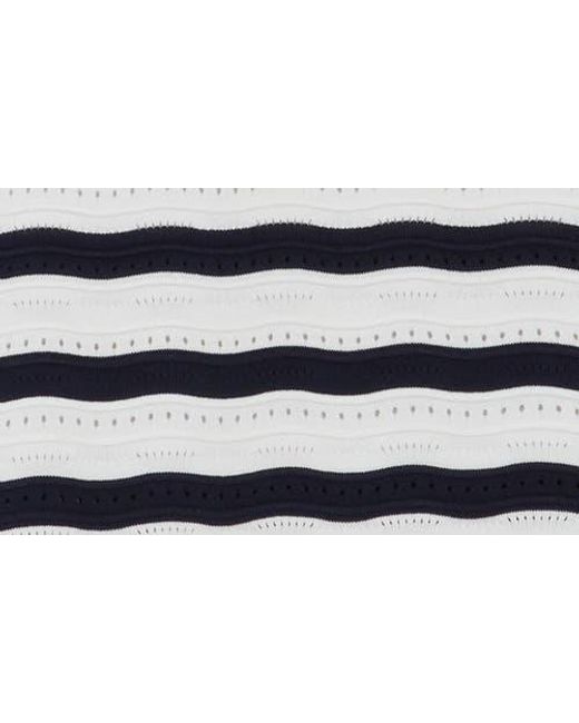 Nanette Lepore Multicolor Stripe Pointelle Stitch Sweater Dress