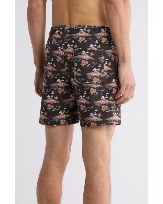 Beach Bros Black Volcano Clouds Swim Trunks for men