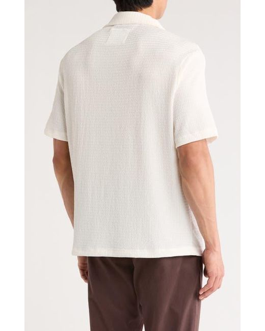 Cactus Man Natural Texture Short Sleeve Button-Up Shirt for men