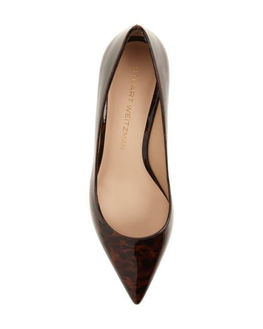 Stuart Weitzman Brown Stuart Power 50 Block Heel Pump