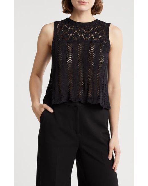 Love By Design Black Sofia Pointelle Tank