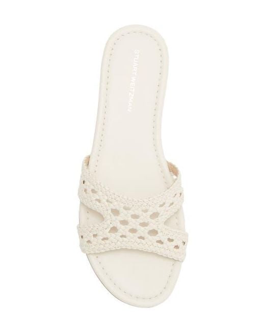 Stuart Weitzman White Briar Slide Sandal