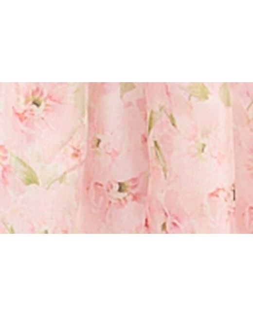 En Saison Pink Josette Floral Long Sleeve Mini Shirtdress
