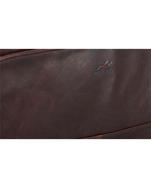 Mancini Brown Carry-On Leather Duffle Bag for men