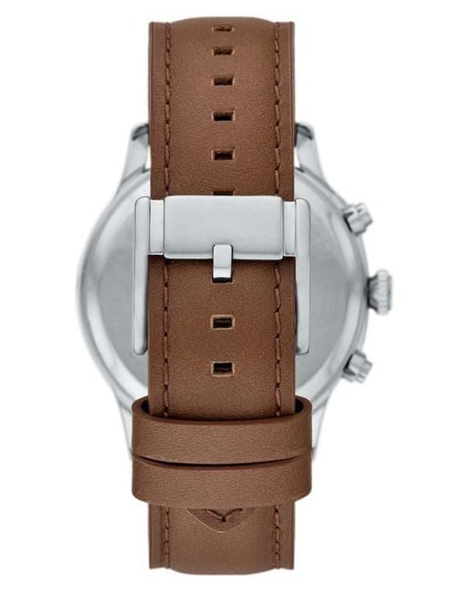 Fossil Blue Bennett Multifunction Leather Strap Watch, 45Mm for men
