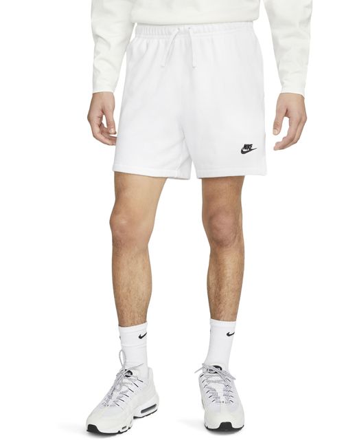 Nike White Club Fleece French Terry Shorts for men