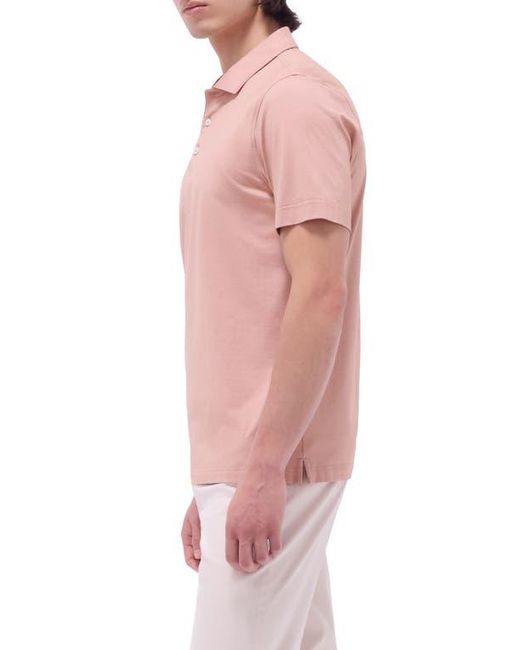 Bugatchi Pink Vincent Ooohcotton Double Knit Solid Polo for men