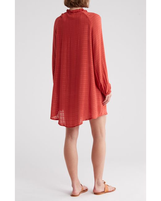 Nordstrom Red Long Sleeve Cover-up Dress
