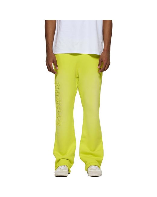 Purple Brand Yellow Fleece Flare Leg Pants for men