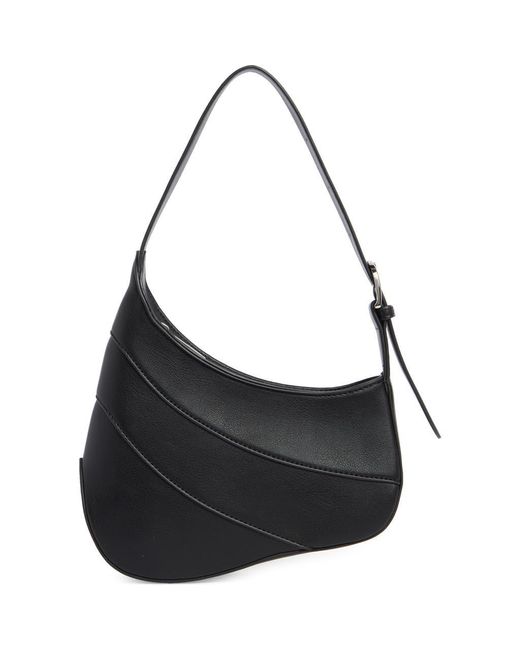 BCBGMAXAZRIA Black Layered Asymmetric Shoulder Bag