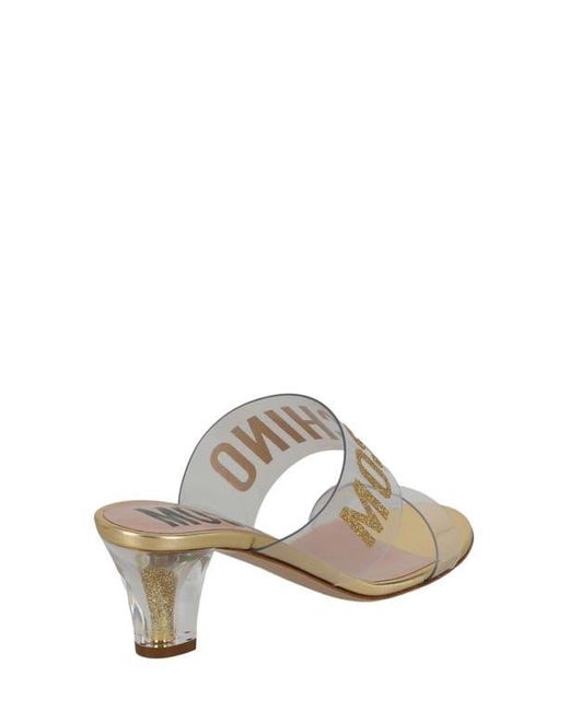 Moschino Multicolor Logo Clear Strap Sandal