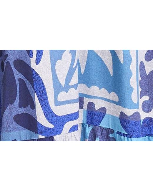 The Good Journey Blue Flutter Sleeve Empire Waist Maxi Dress