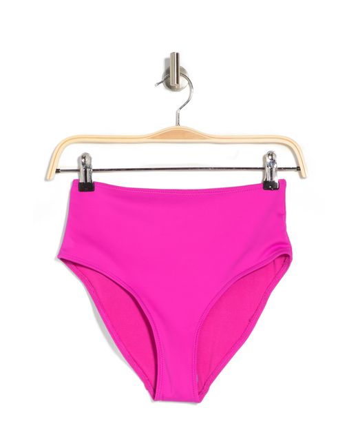 GOOD AMERICAN Pink Scuba High Waist Bikini Bottoms