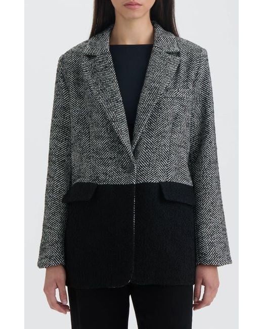 NVLT Black Tweed Colorblock Blazer