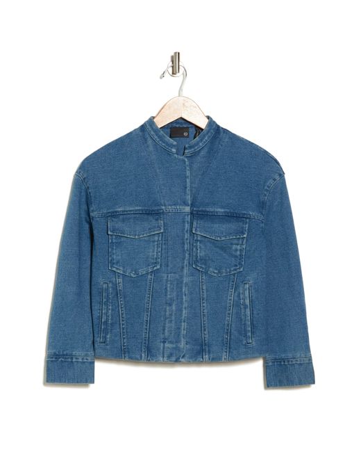 AG Jeans Blue Obolo Cotton Crop Trucker Jacket