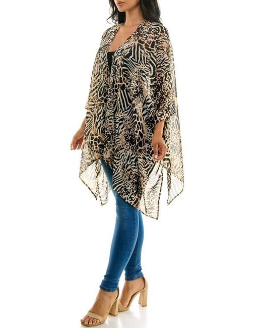 Nina Leonard Blue Semi Sheer Open Front Topper