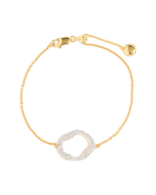 Monica Vinader White 18k Gold Plated Riva Diamond Circle Chain Bracelet