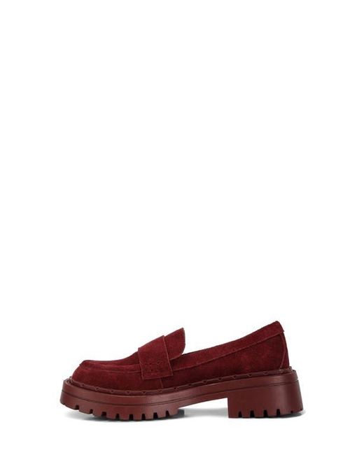 Rag & Co Red Honora Lug Sole Loafer