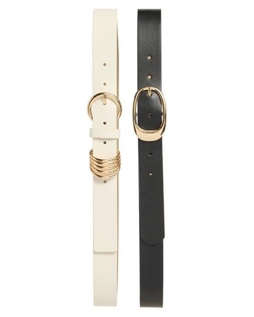 Steve Madden White Assorted 2-Pack Belts