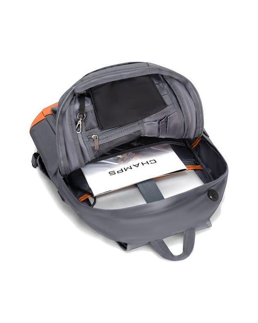CHAMPS Gray Water Resistant Nylon Backpack for men