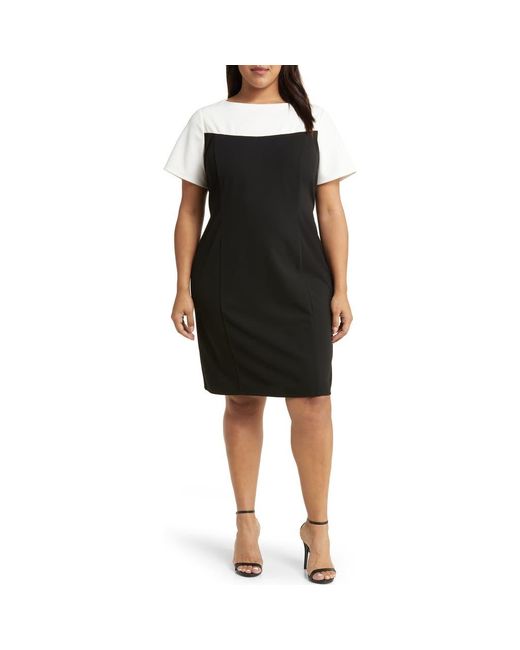 Maggy London Black Colorblock Sheath Dress