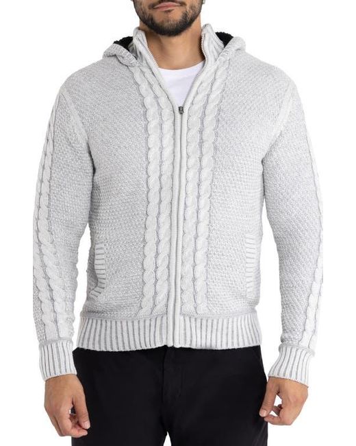 Xray Jeans Gray Hooded Mock Neck Sweater Jacket for men