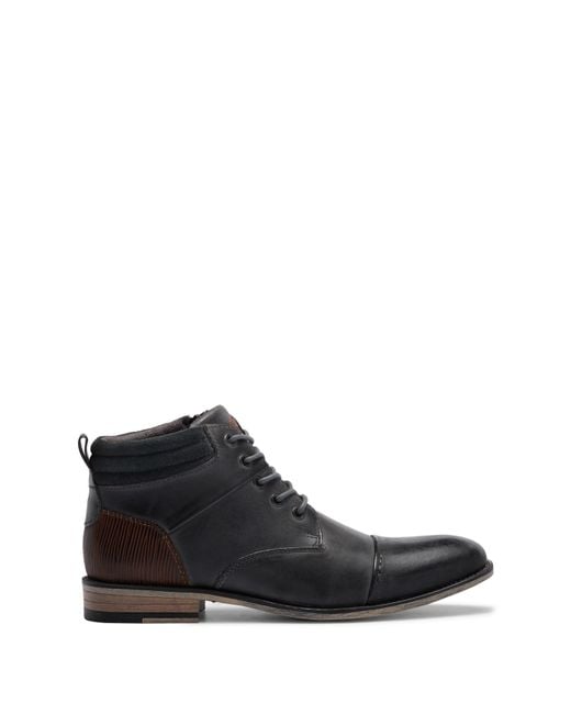 steve madden kontac leather cap toe boot