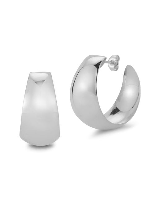 Glaze Jewelry White Sterling Silver Hoop Earrings