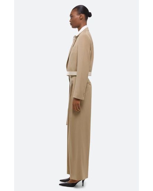 Helmut Lang Natural Wool Wrap Crop Blazer