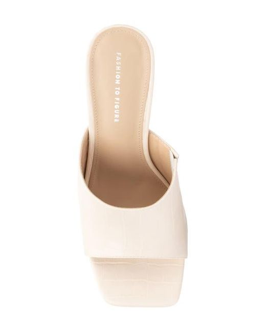 FASHION TO FIGURE White Raina Croc Embossed Wedge Sandal