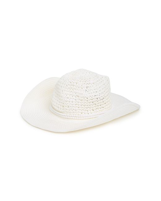 Vince Camuto White Straw Cowboy Hat