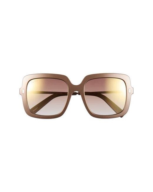 DIFF Brown 54Mm Square Sunglasses